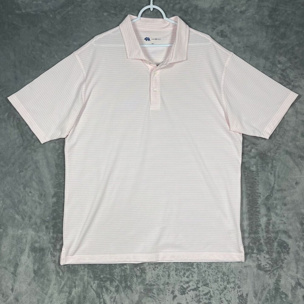 Onward Reserve Performance Stretch‎ Polo Mens XXL 2XL Pink Striped Shirt